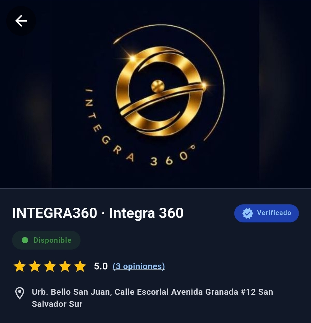 Perfil verificado de INTEGRA 360° con calificación 5.0 estrellas y 3 opiniones reales de clientes